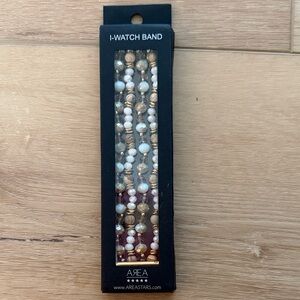 Apple Beaded i-Watch Band - Gold, White, Purple